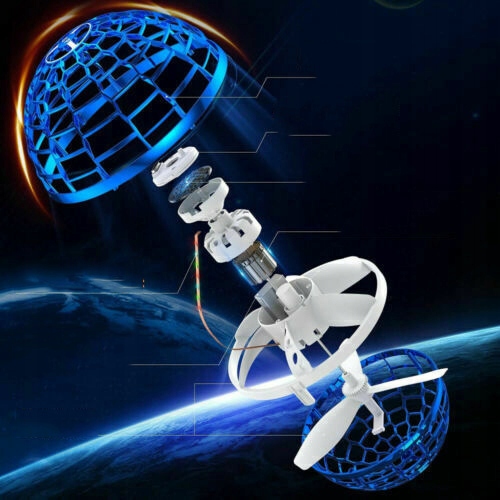 LATAJĄCA ŚWIECĄCA PIŁKA UFO KULA LED ZABAWKA PILOT Marka inna