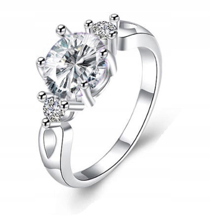 

Srebrny Pierścionek Z Cyrkoniami Rozmiar 19