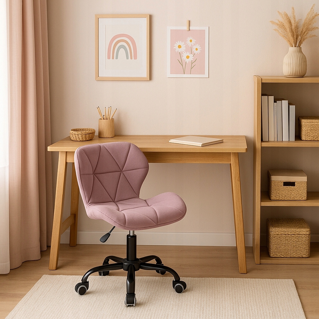 Fotel obrotowy biurowy krzesło ergonomiczne na kółkach do biura welurowe