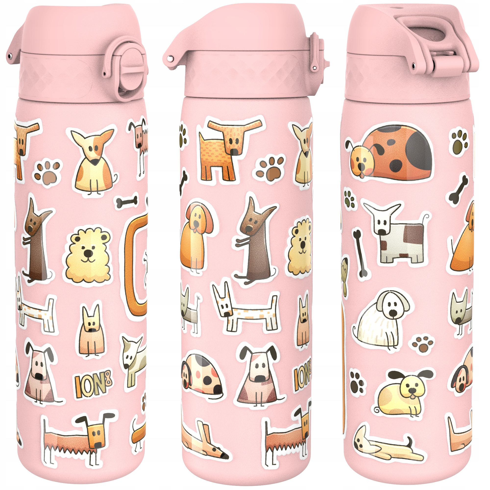Stalowy Bidon Atest Pzh Nierdzewny Psy Pieski Psi Dog ION8 0,6 L 600 ml