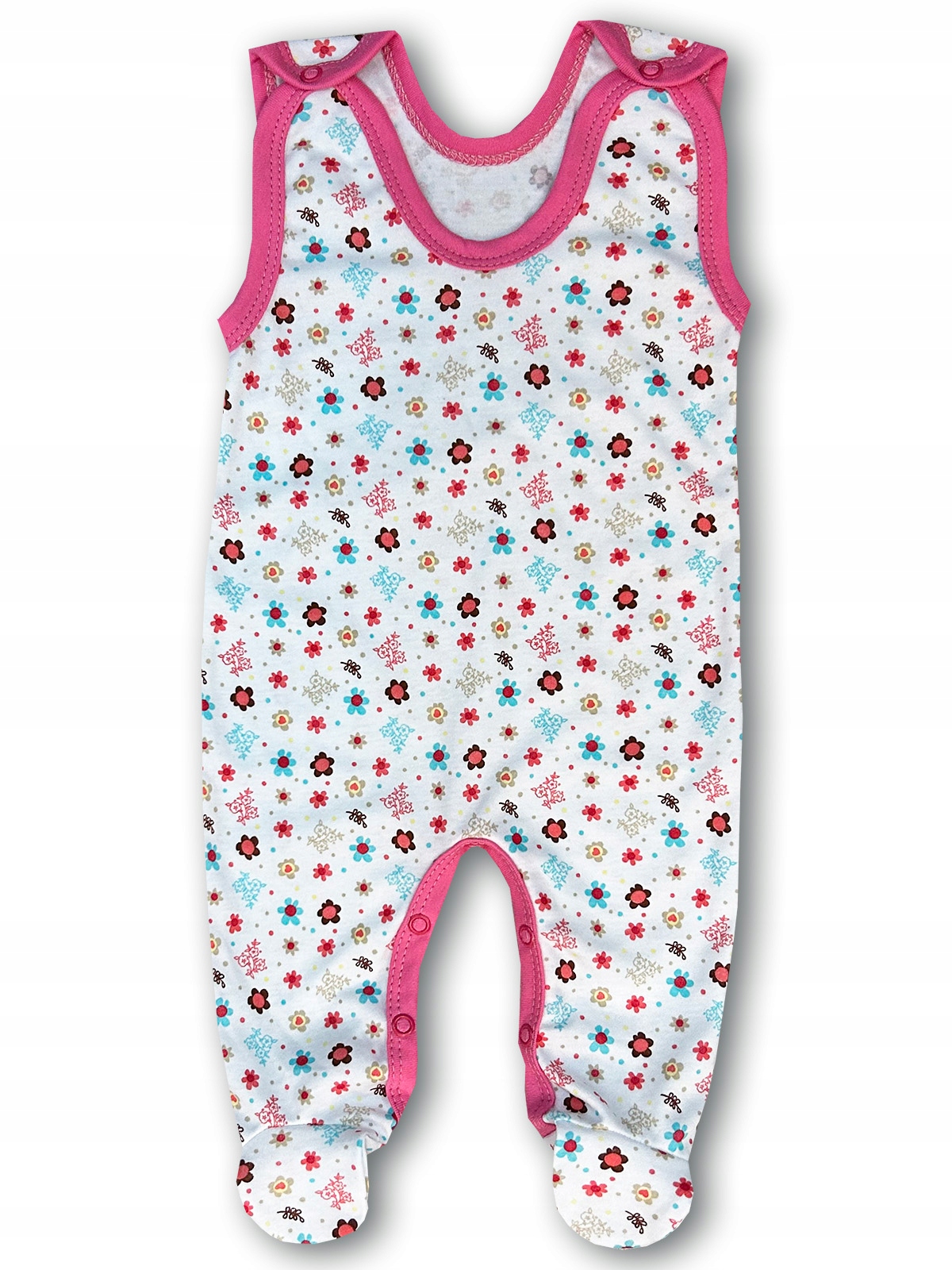 ŚPIOCHY śpioszki ROZPINANE 104 PIŻAMKA dla dziewczynki PAJAC b/r w KWIATKI