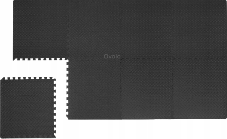 Podłoga gumowa Puzzle do siłowni Mata pod sprzęt ochronna czarna 1,2x2,4m