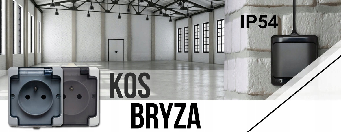 Łącznik pojedynczy hermetyczny biały z gniazdem Marka Kos-Elektro System