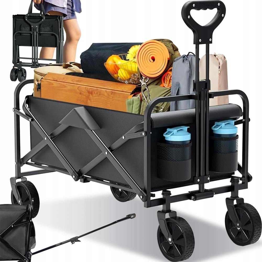 Wózek Plażowy Składany Turystyczny Ogrodowy Transportowy 150kg