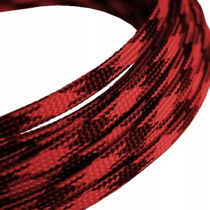 Oplot poliestrowy 4mm/8mm czarno-czerwony T3 1m