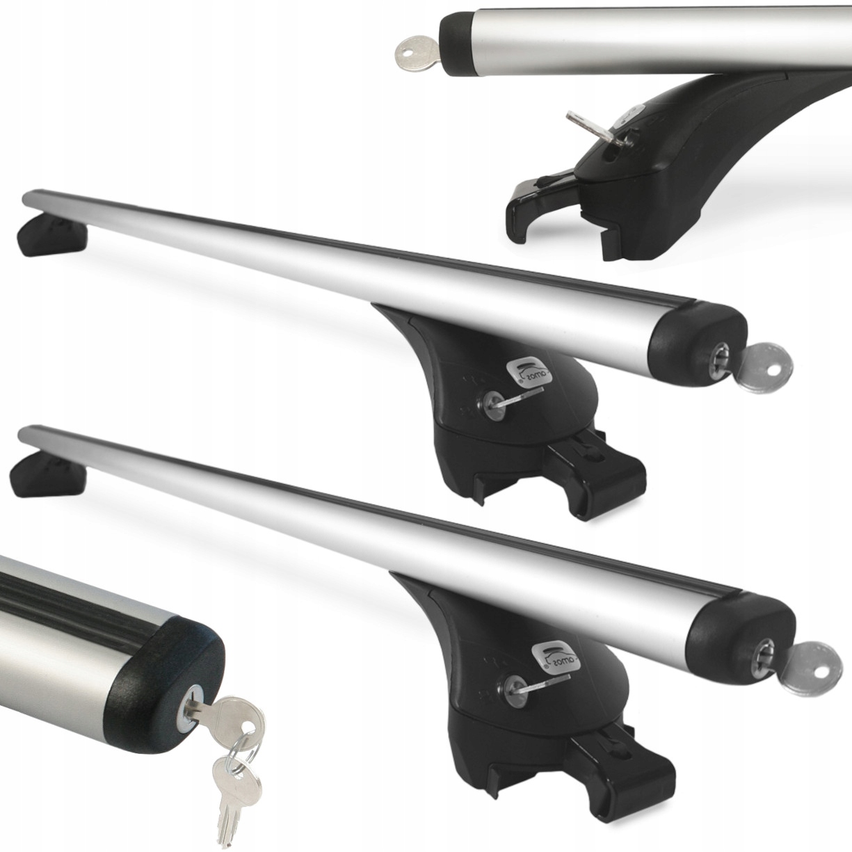 Základný strešný nosič na relingy zámky Boss 120 cm, hliníkové nosníky