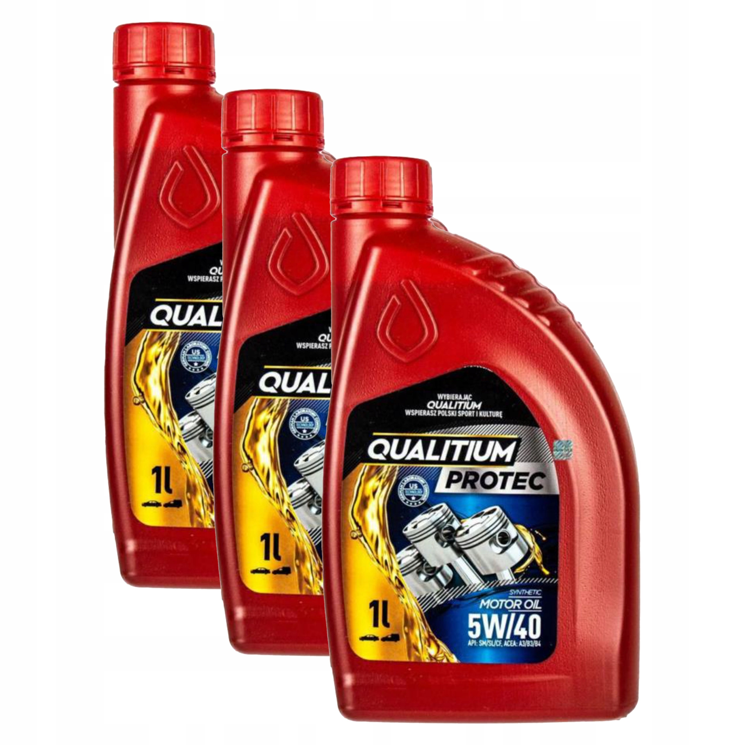 Olej silnikowy Qualitium Protec 5W40 3x1L syntetyczny benzyna diesel