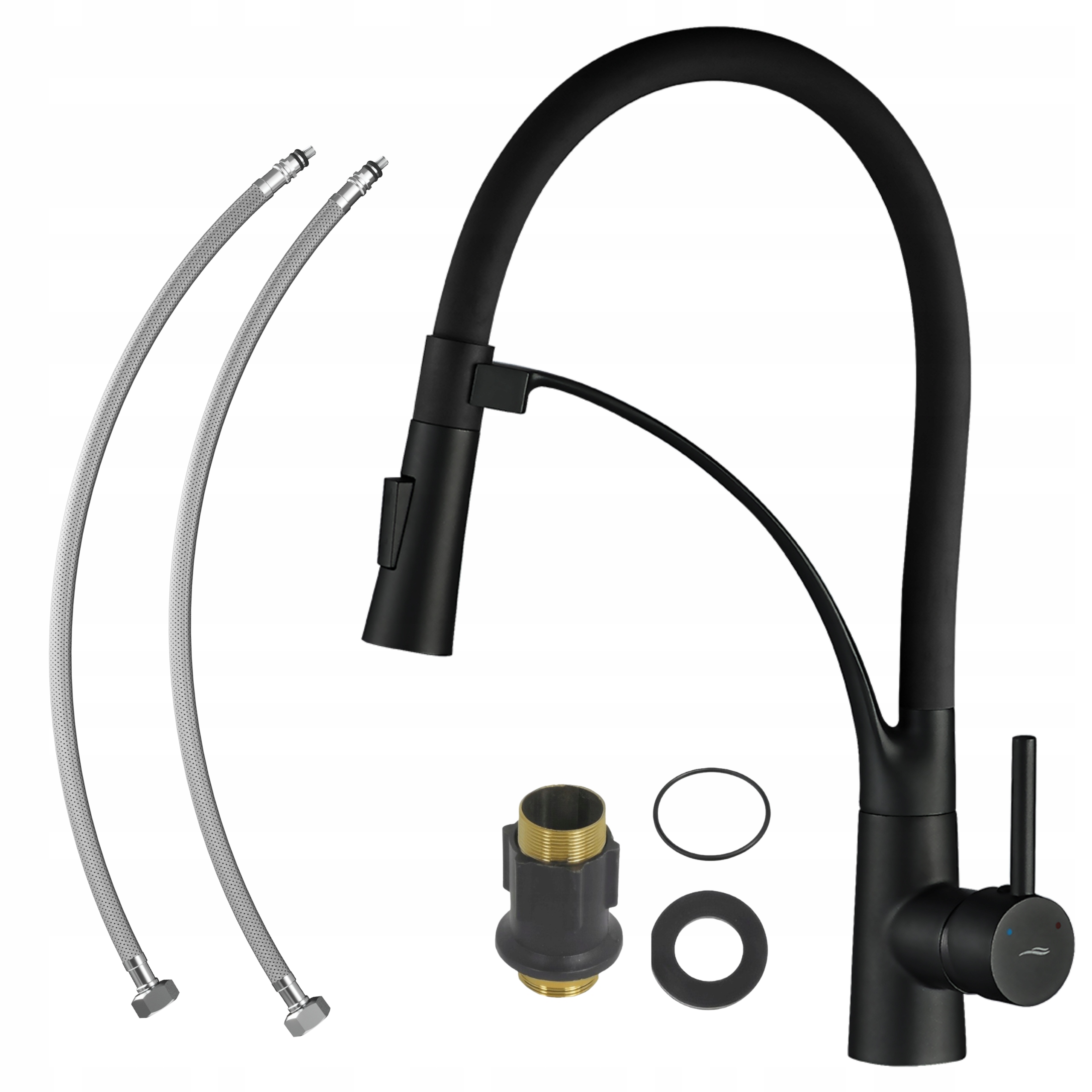Kuchynská Batéria Do Umývadla Kohútika Olor Čierna, Flexibilná, Dvojfunkčná Výtoková