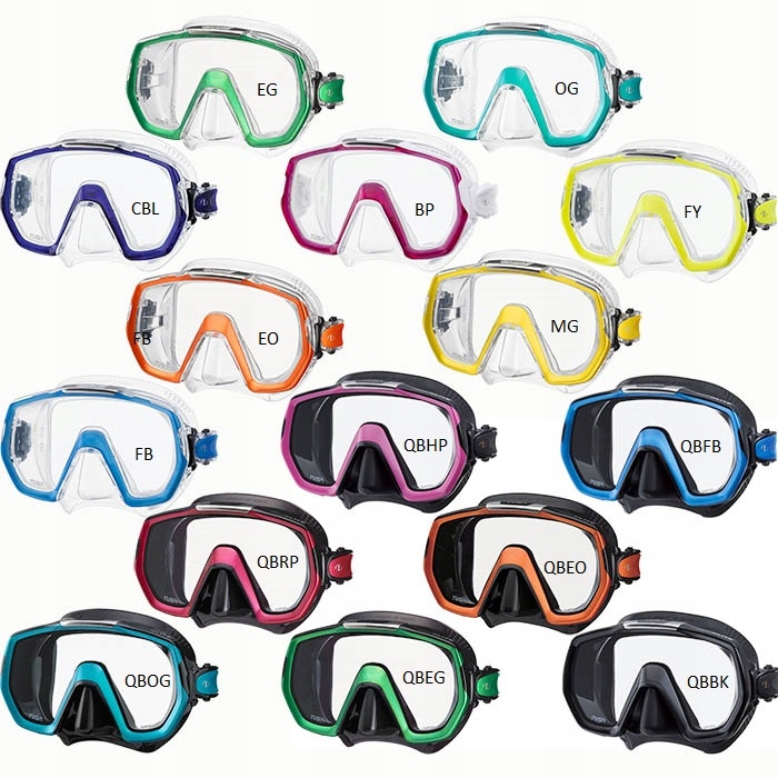 Maska Tusa Elite M-1003 OG przezroczysto-turkusowa EAN (GTIN) 4983608475493