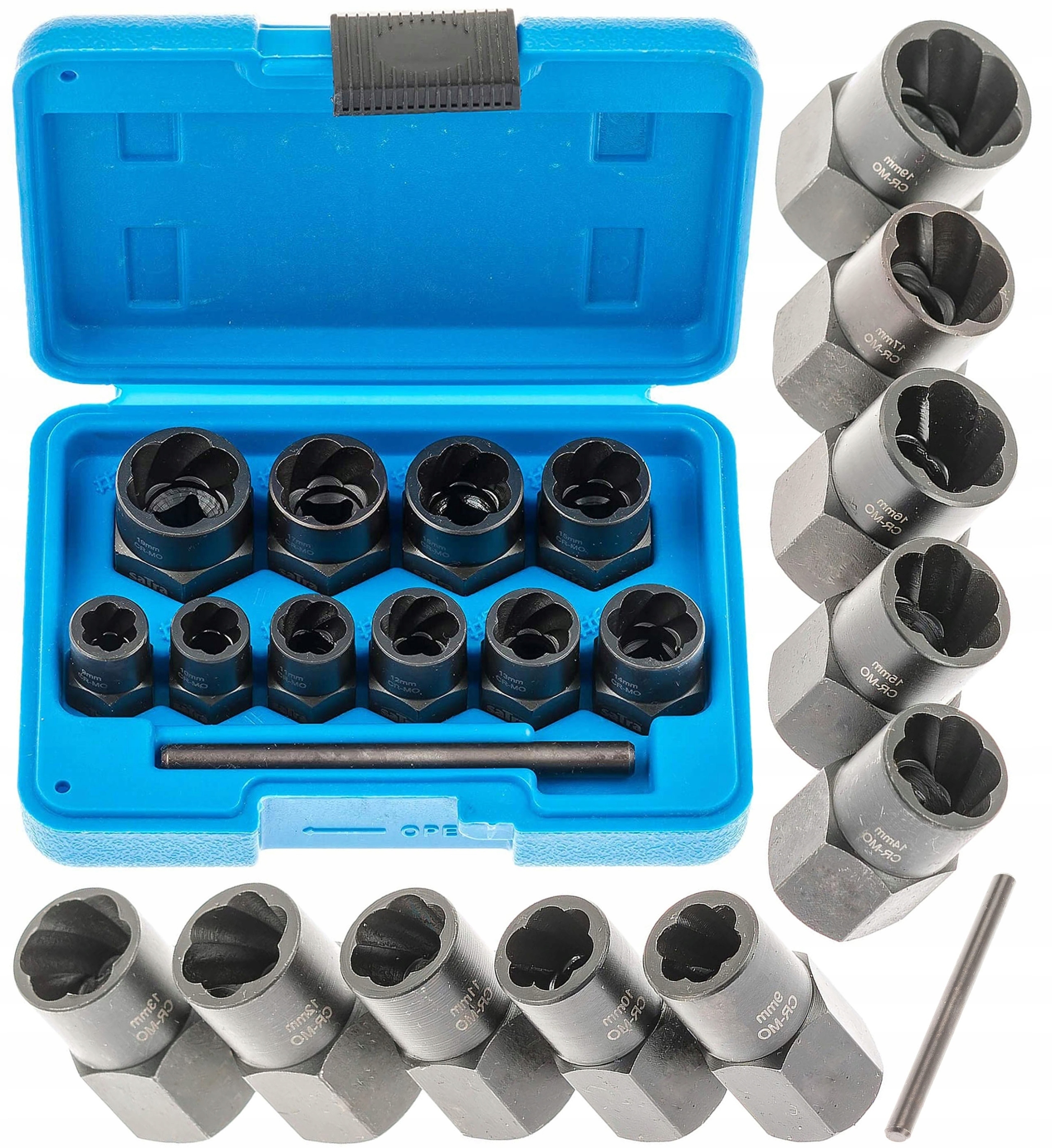 Nasadki Wykrętaki Do Zniszczonych Śrub Nakrętek 9–19 mm 11 El. Wybijak