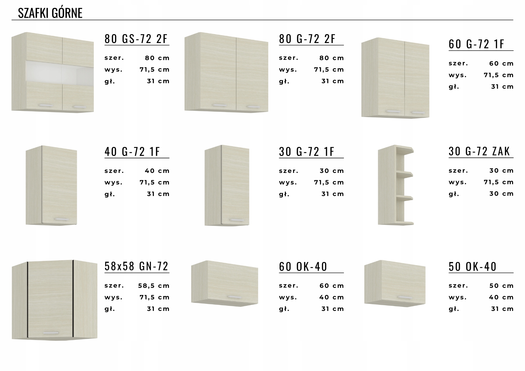 Zestaw mebli KUCHENNYCH OLGIERD!! HIT! Liczba elementów w zestawie 8