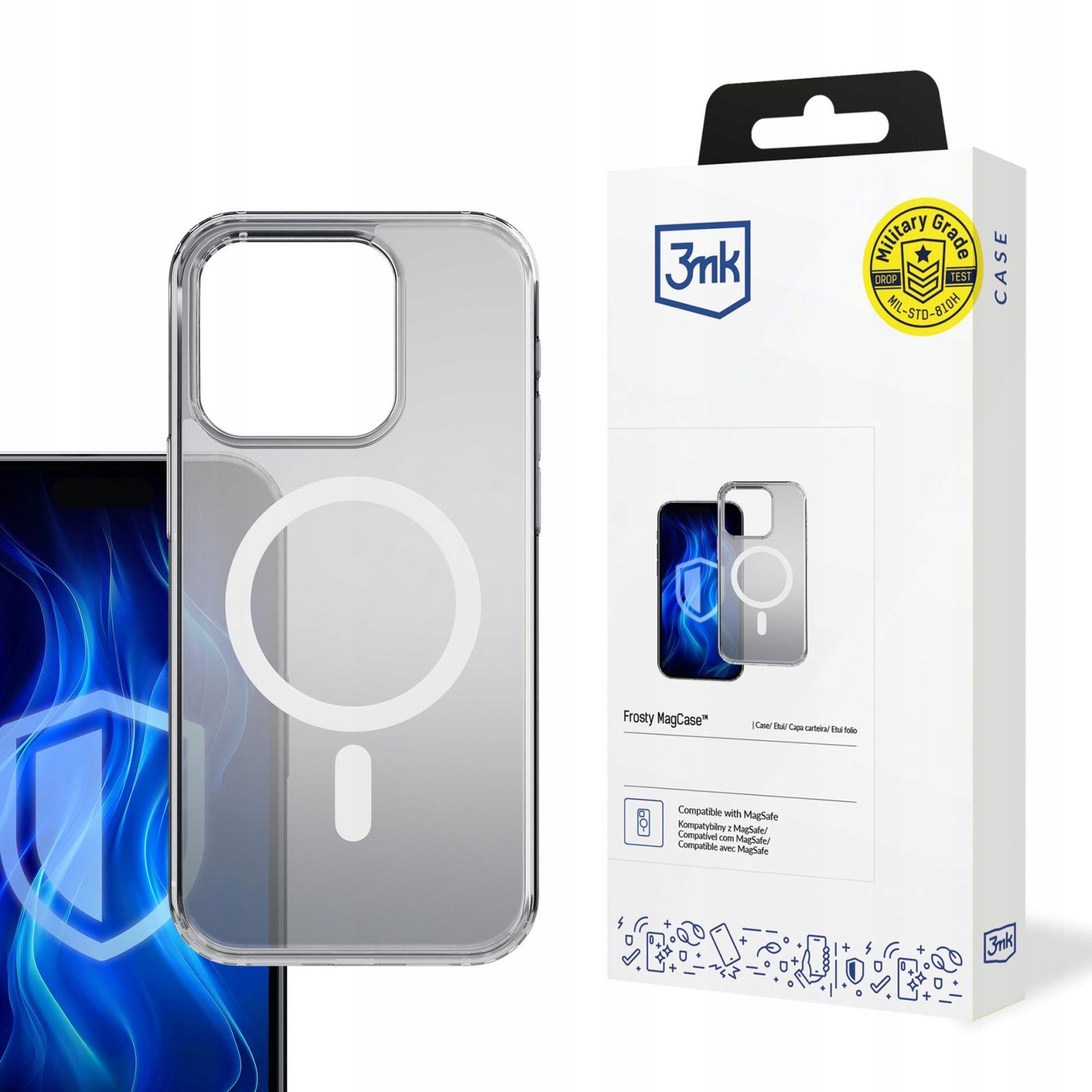 Etui 3mk Frosty MagCase White na Apple iPhone 16 Pro Max białe 3mk