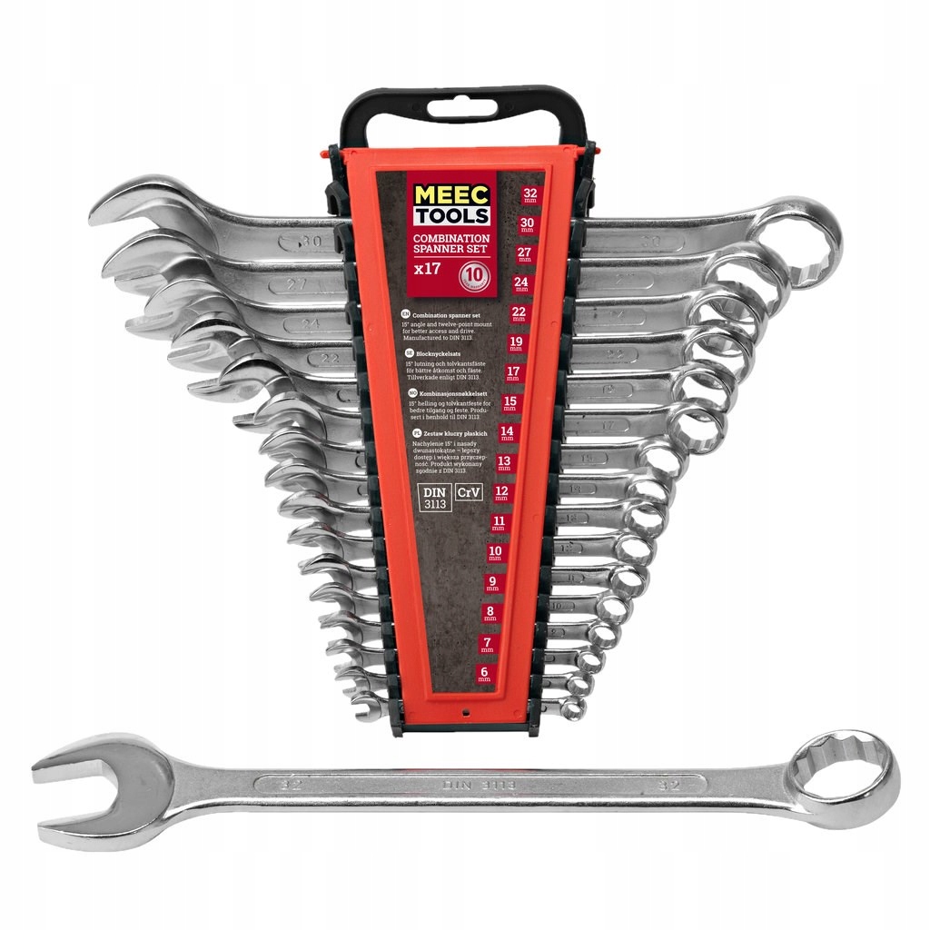 Zestaw kluczy płaskich 17 elementów 6-32 mm