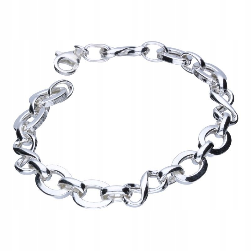 Stříbrný náramek 925 velké články oválná infinity jako dárek 9.71 g