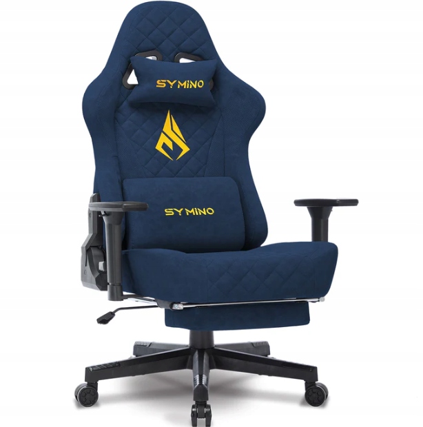 Ergonomické herné kreslo Symino Vintage z Pu kože. Modré