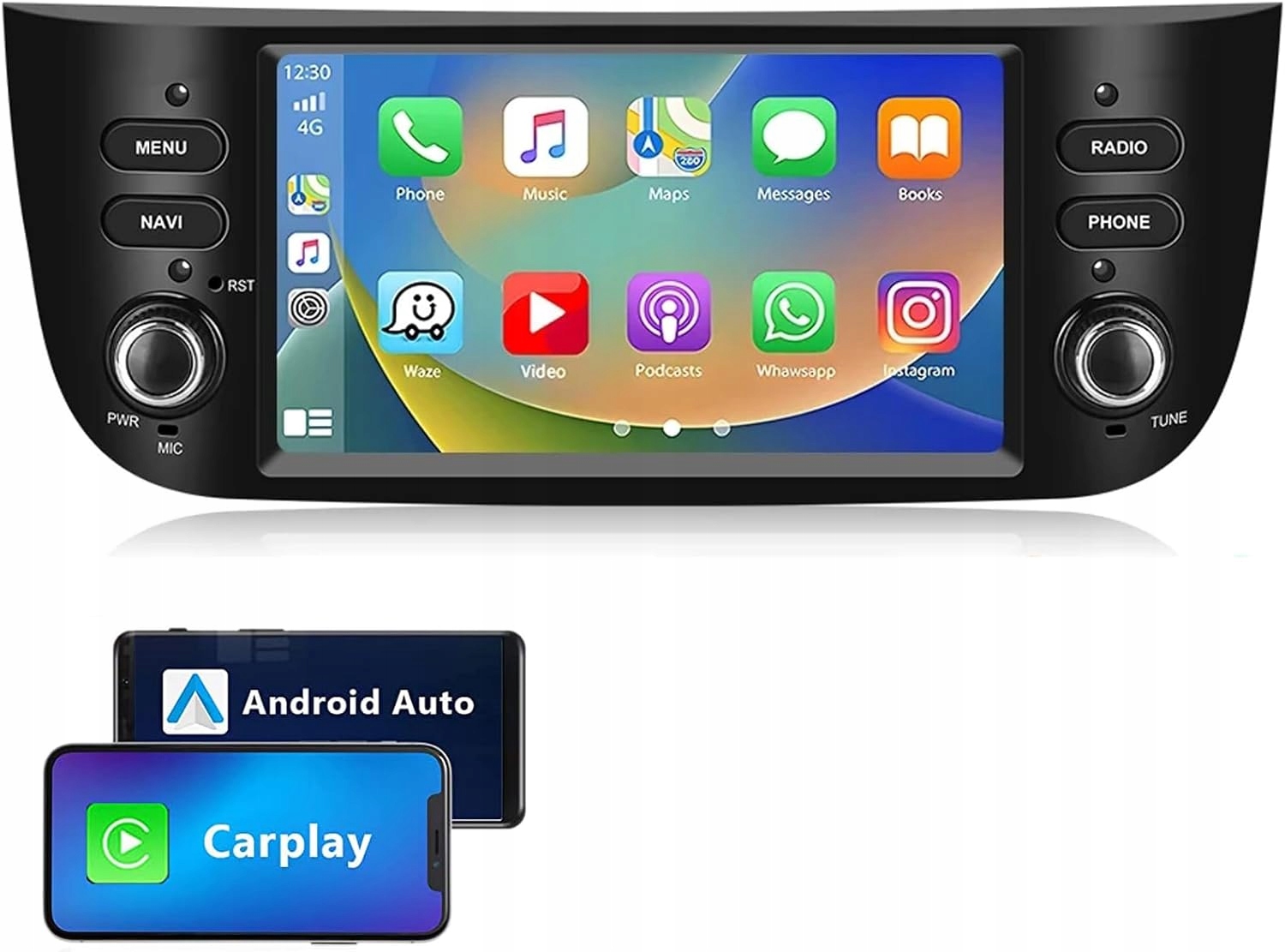 Autorádio 2 Din 7" Carplay Android Pre Fiat Punto S Cúvacou Kamerou