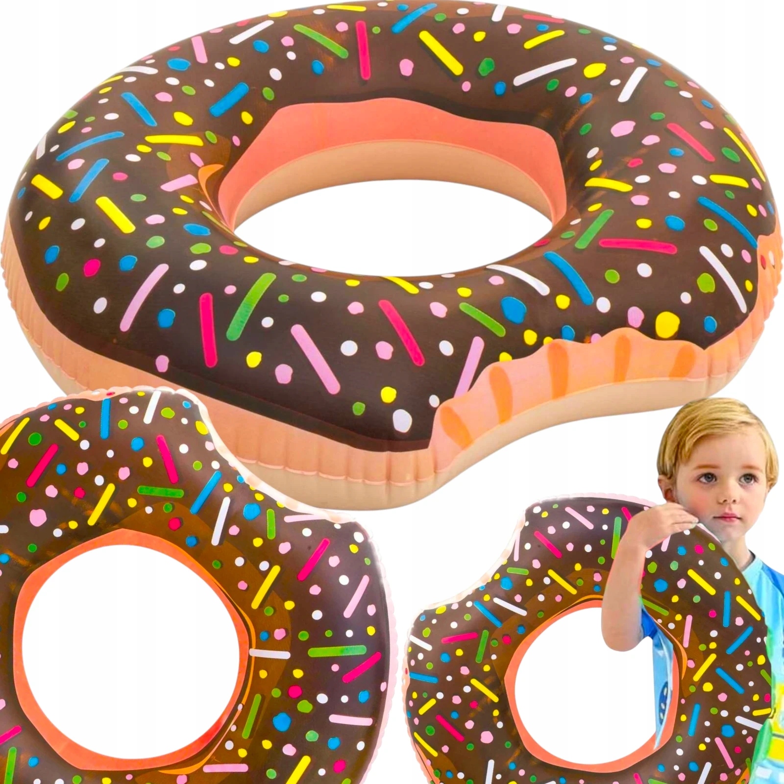 FELFÚJHATÓ ÚSZÓKERÉK FÁNK DONUT SZÍNES DONAT MATRAC GYEREKEKNEK