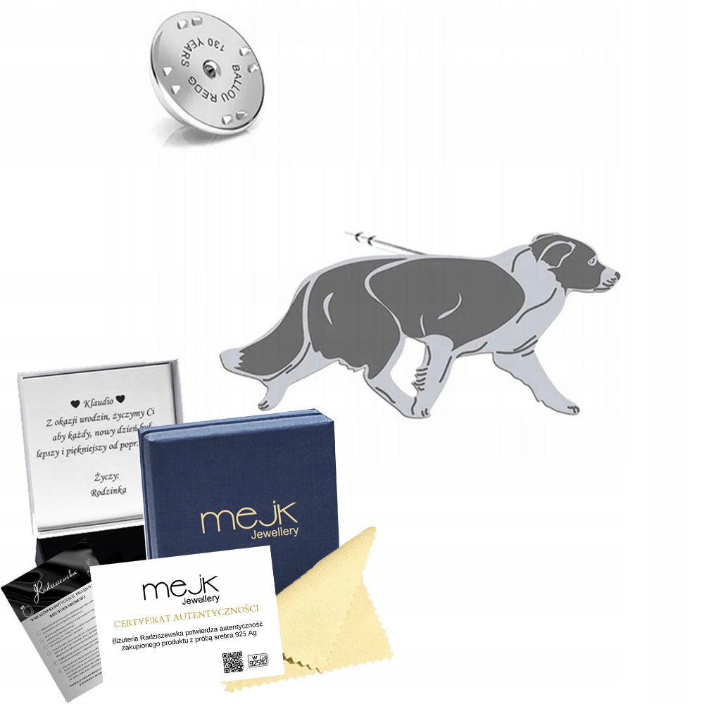 Odznak s obojkem a psí kolie 925 Šperky Žena Věnování Bonus