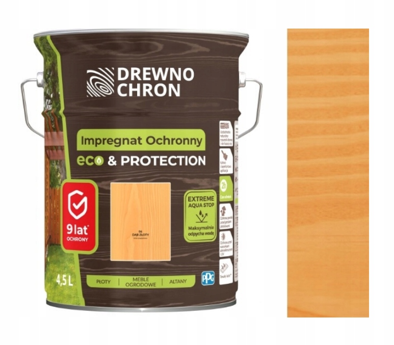 Drewnochron Impregnat do drewna Eco&protection 4.5L Dąb Złoty