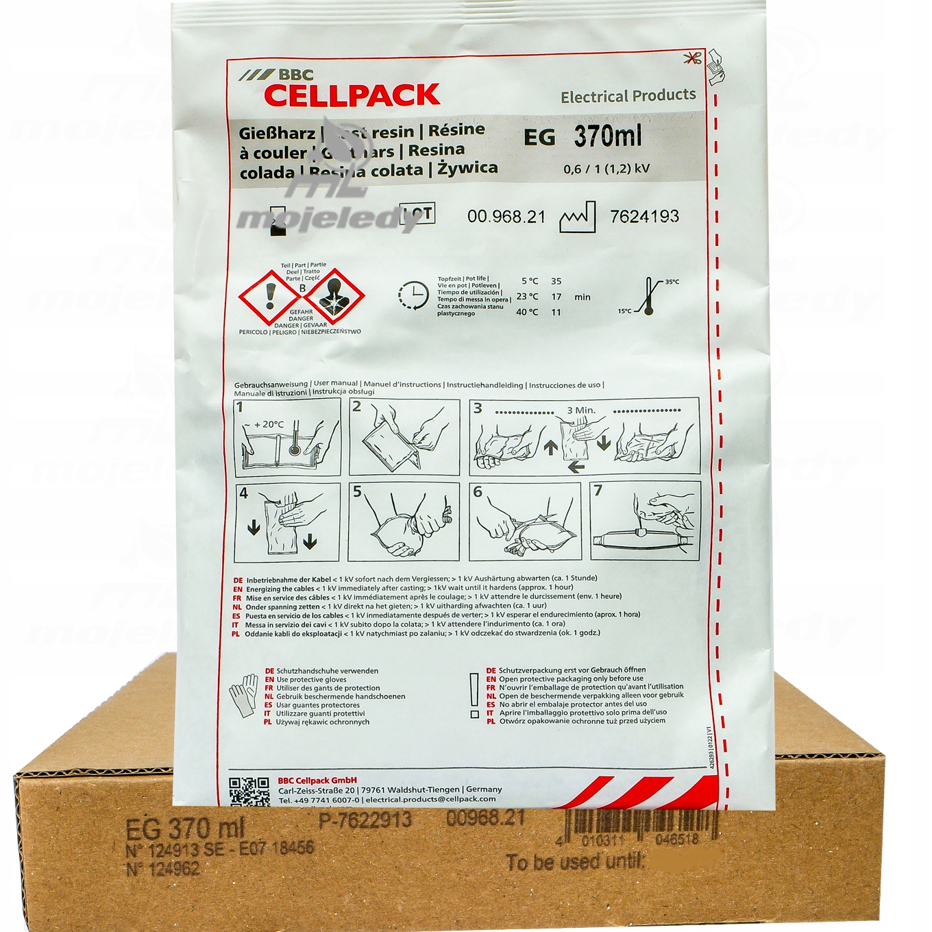 polyuretanová pryskyřice 370 ml 124962 pro kabelovou mufa, vhodnost do roku 2027