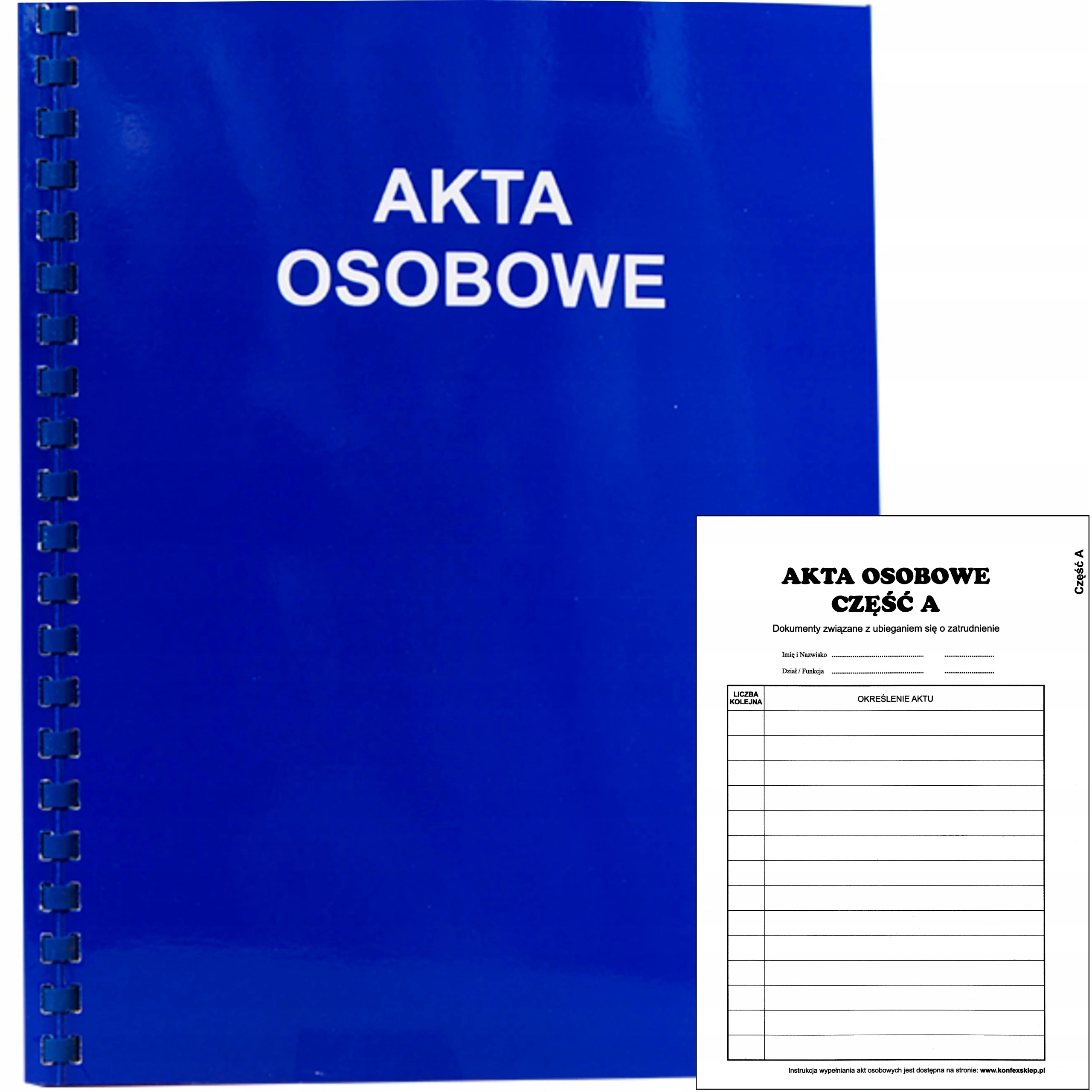 

Teczka akta osobowe z bindą niebieskie Konfex T-03