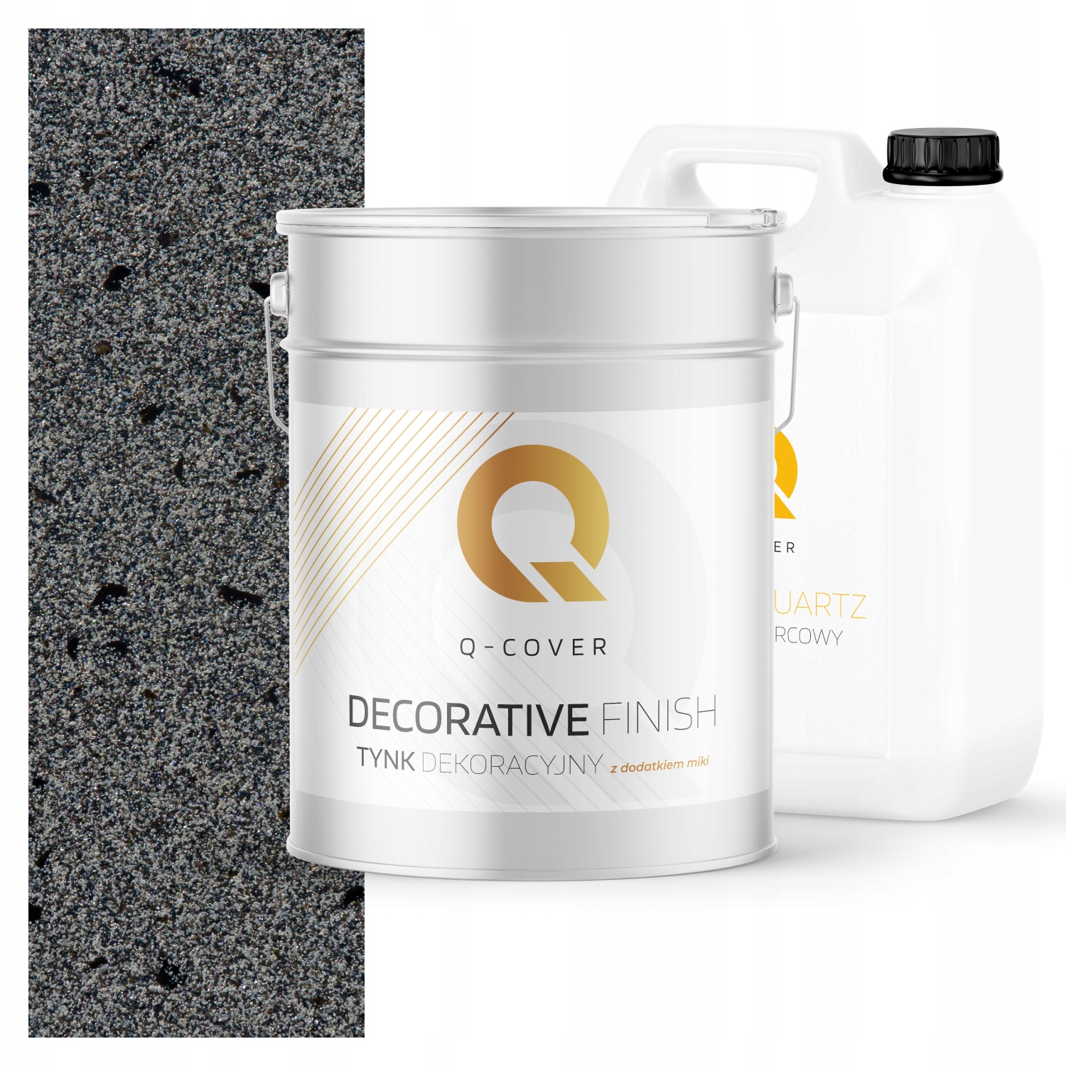 Dekorativní Omítka Sada Na 3,5 m2 Tmavě Šedá S Černou Mikou Půda D912