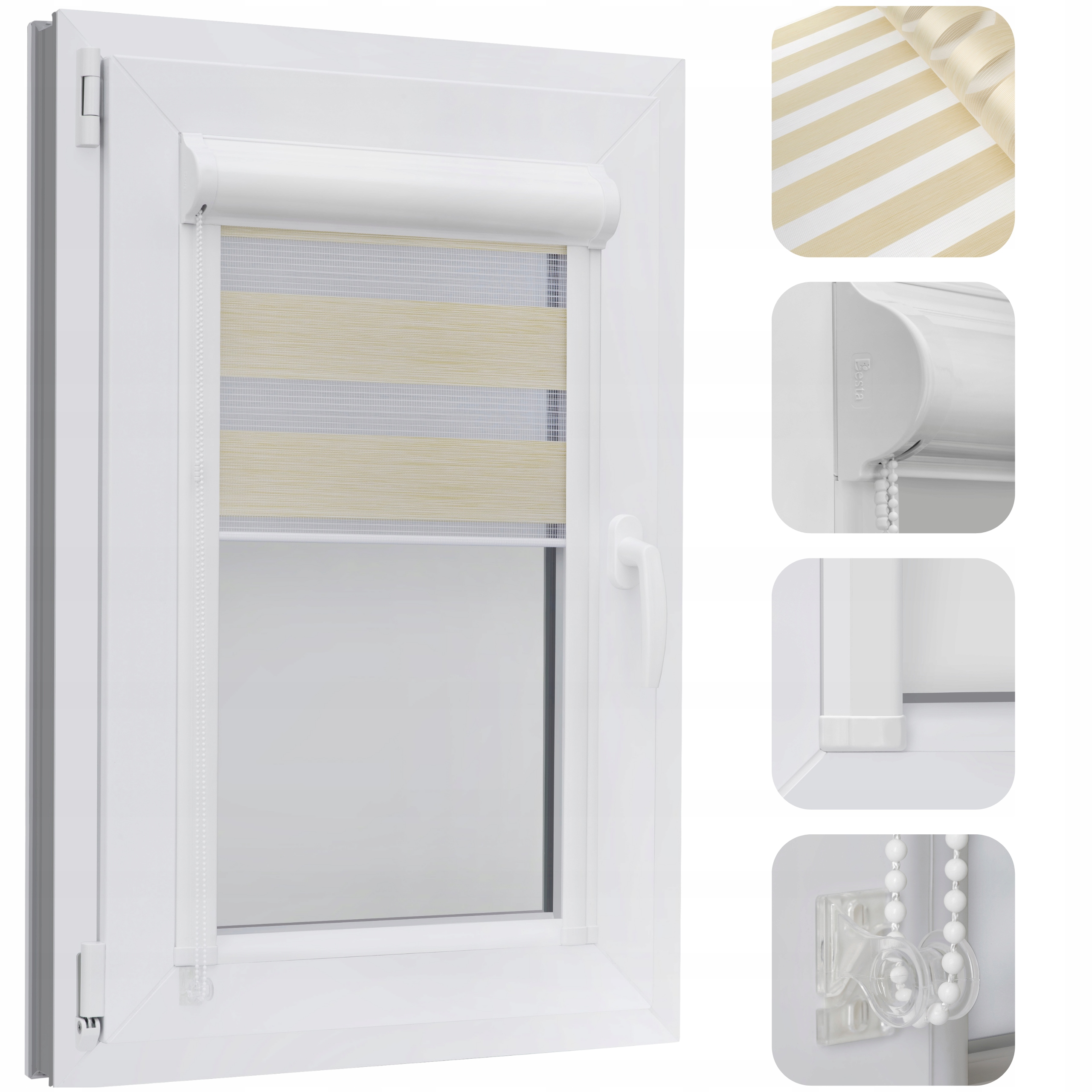 Roleta Den A Noc v kazetě 130x150 Vnitřní rolety Na Míru Premium