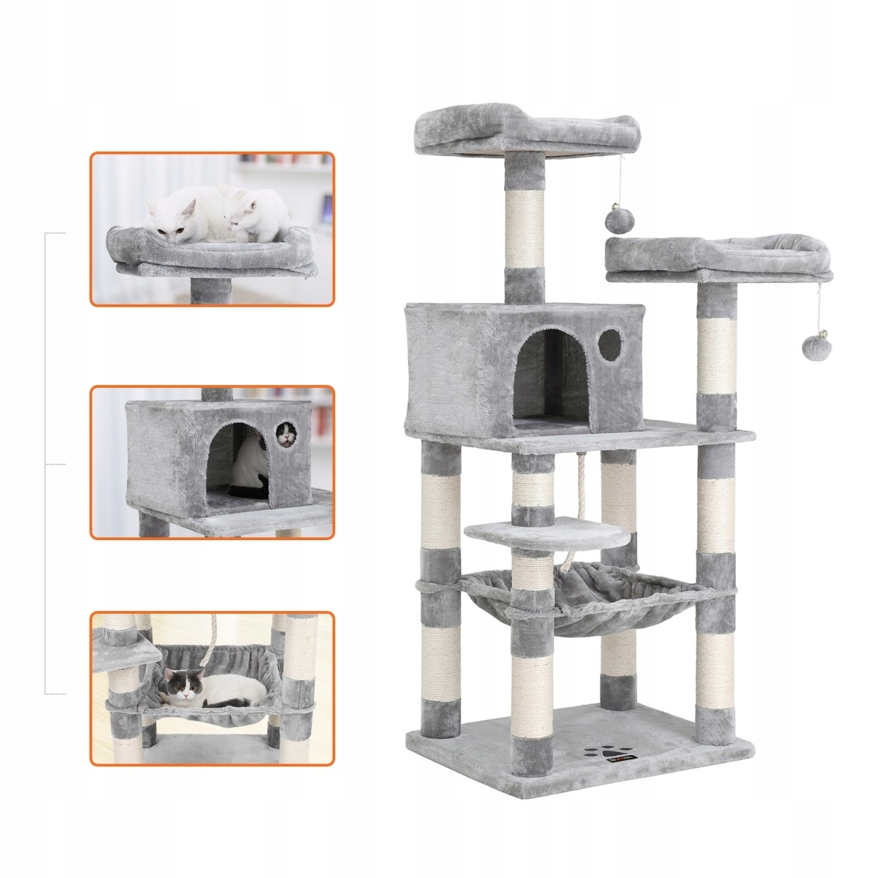 Drapak widokowy domek dla kota legowisko jaskinia słupek sizal 143 cm