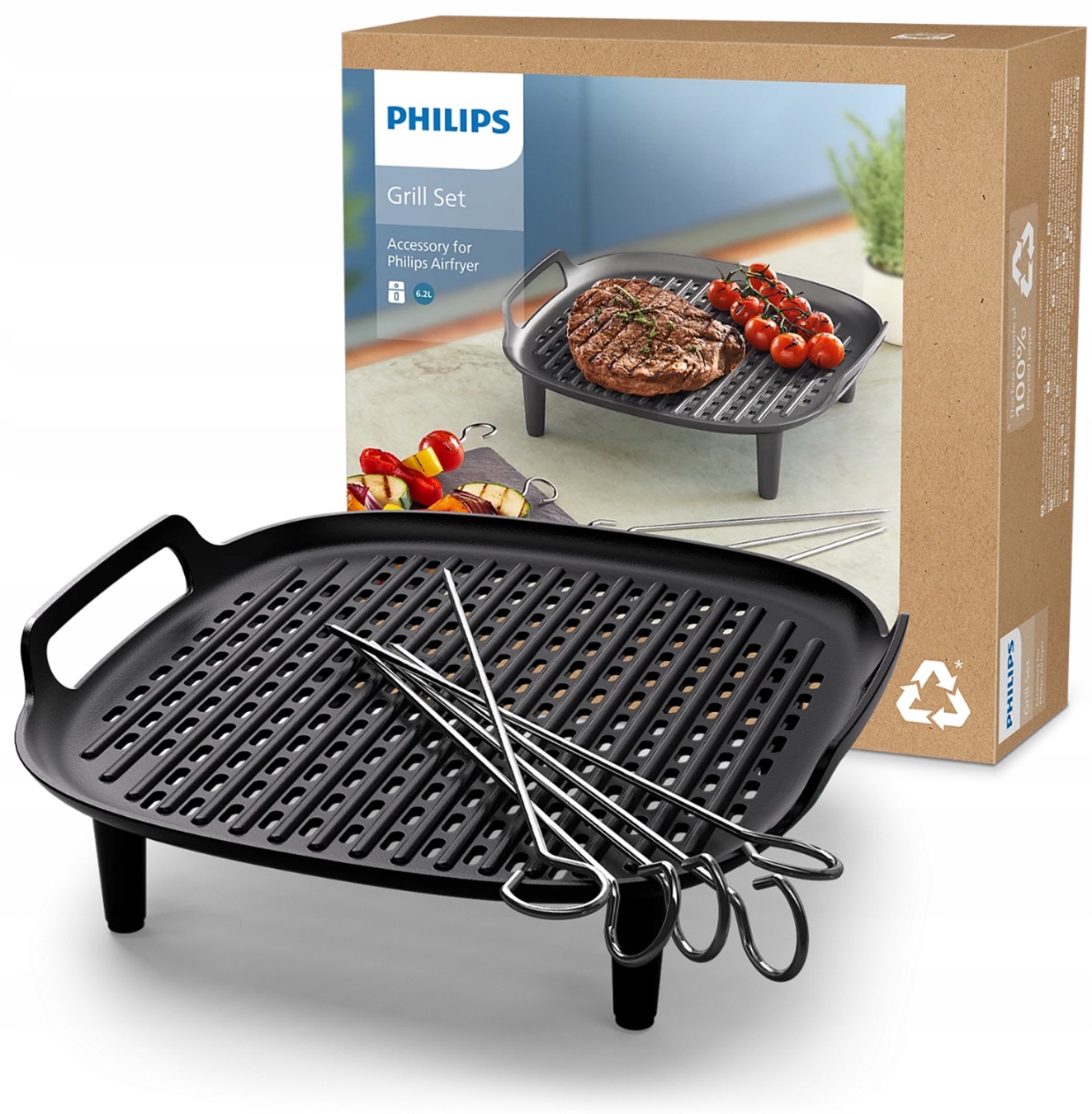 Zestaw Do Grillowania Philips HD9946/00 Do Airfryer 6,2L Ruszt Szpikulce