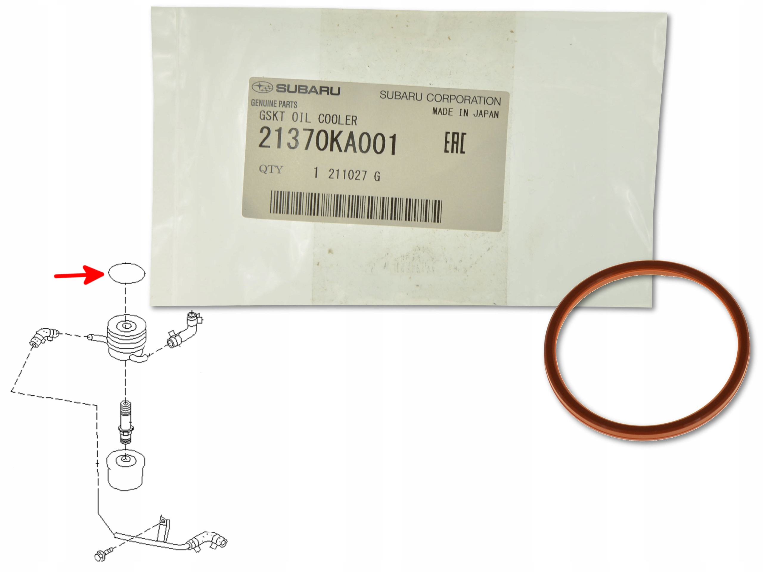 ORING USZCZELKA CHŁODNICY OLEJU 21370KA001 SUBARU
