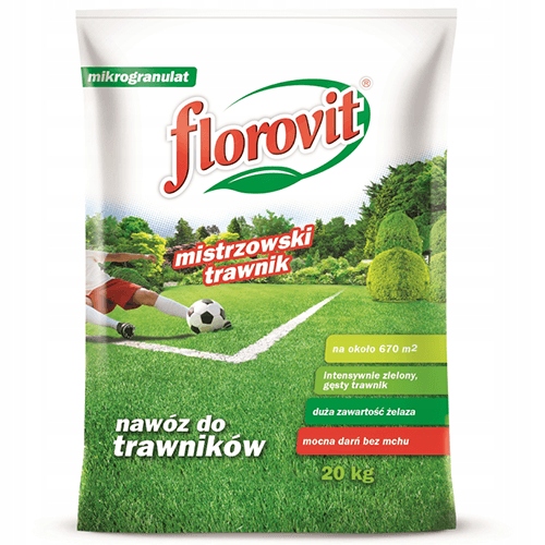 Nawóz Do Trawy 20KG Mistrzowski Trawnik Florovit na mech do trawy trawnika