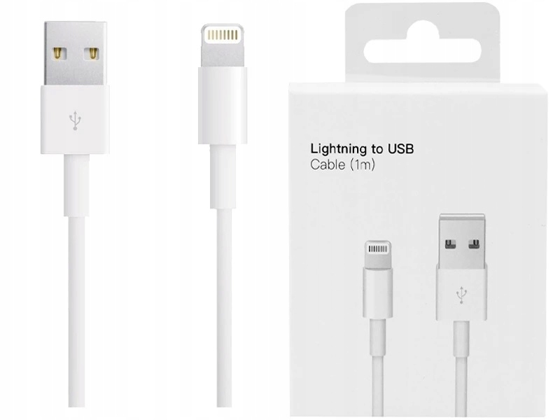 KABEL 1m do IPHONE Usb Lightning 100cm 4,5,5s,6,6Plus,7,7+ Ładowanie IPada