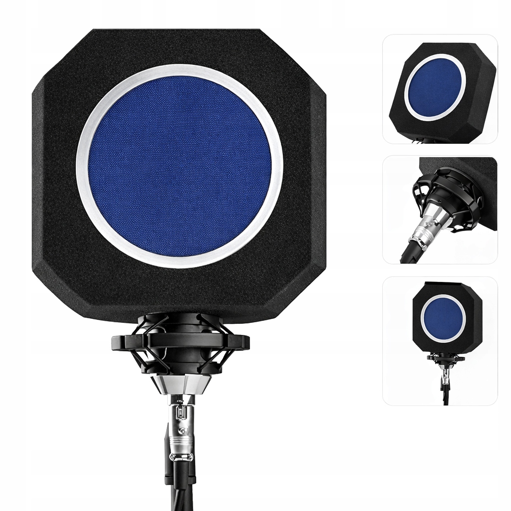 Akustická obrazovka pro mikrofon, pop filtr, studiová pěna 45-60 mm, Usb