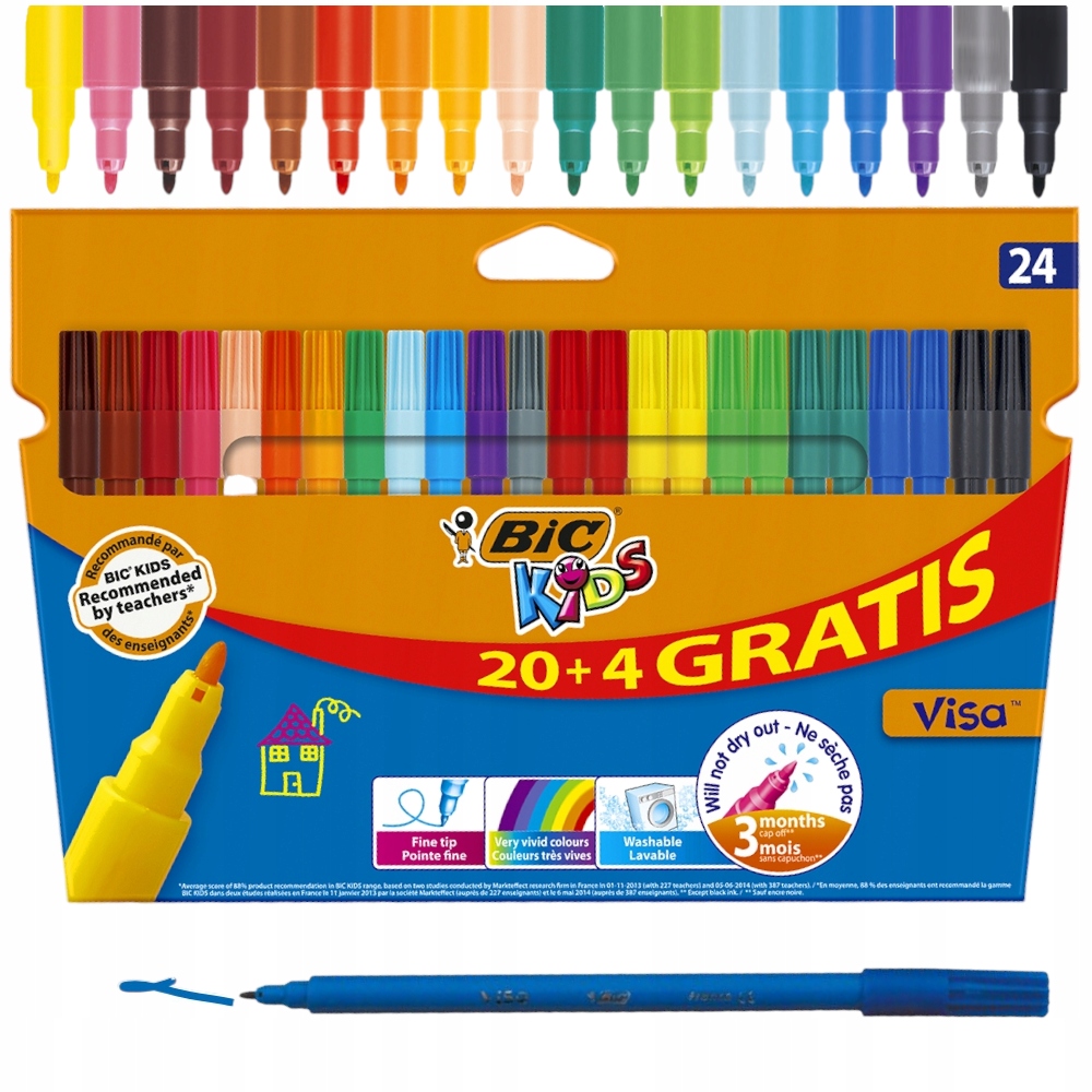 

Mazaki pisaki flamastry szkolne Bic 24 kol. Visa
