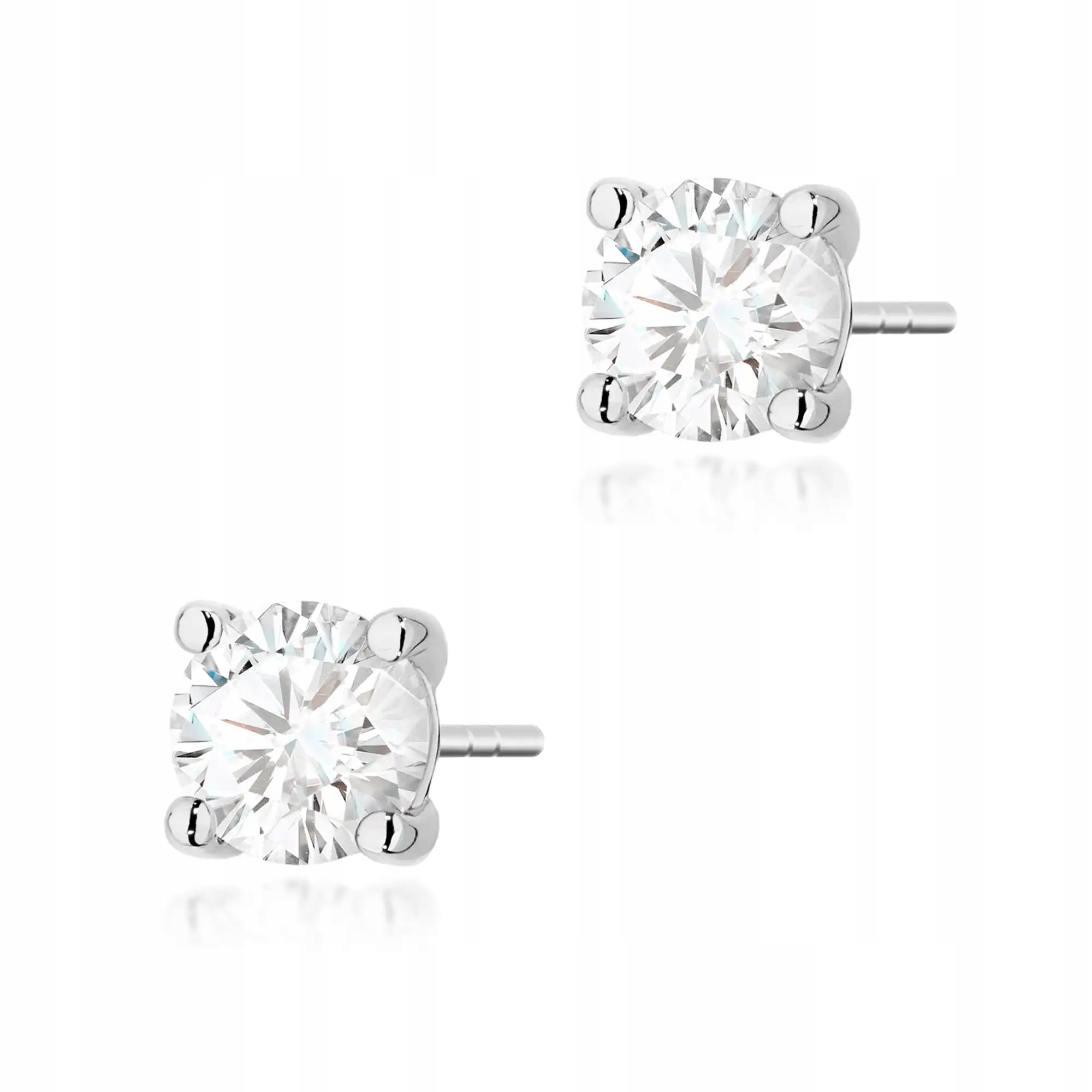Náušnice z bílého zlata ryzosti 585, bílý briliant 1.00 ct na Valentýna 2,7 g