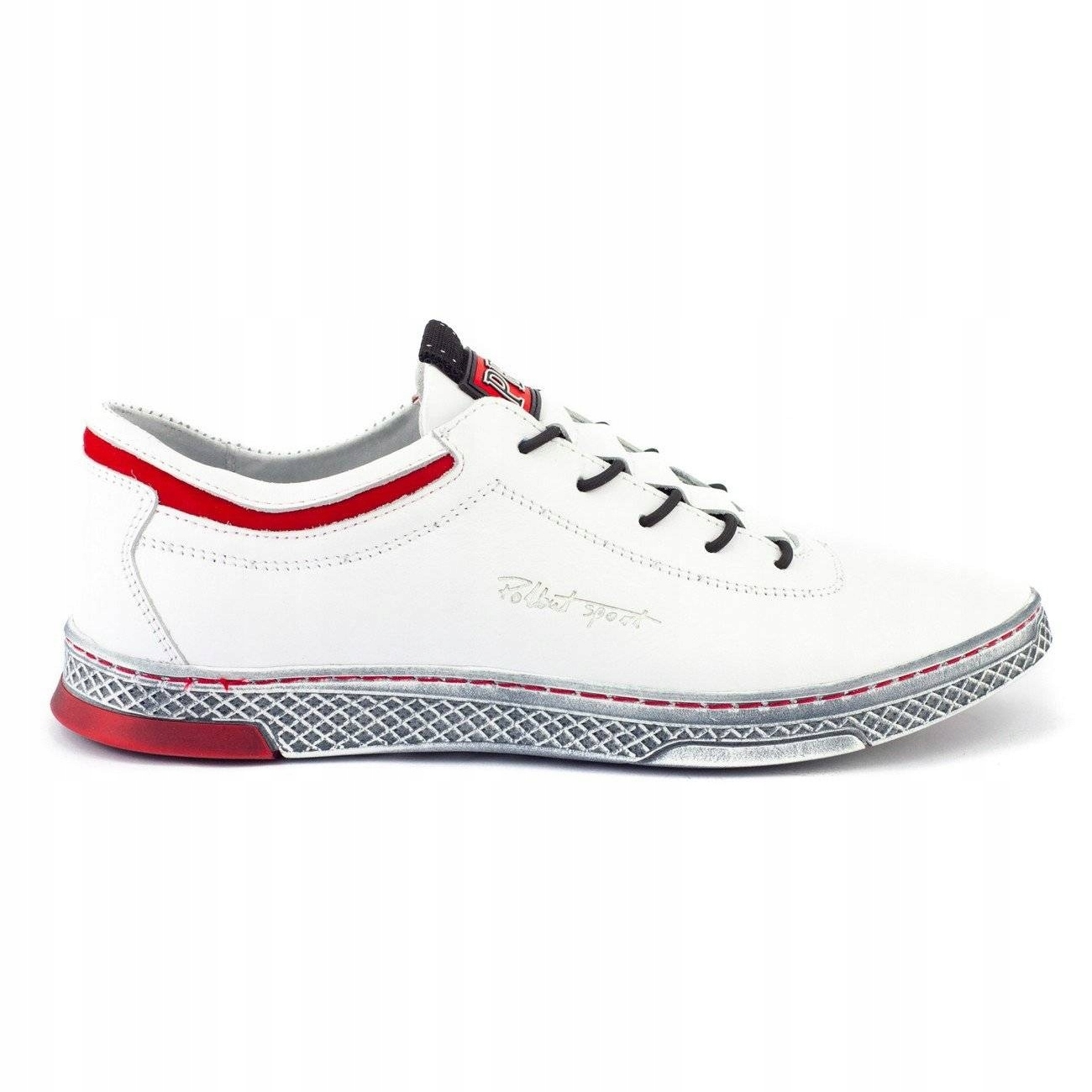 Buty męskie skórzane casual K23 białe r.45