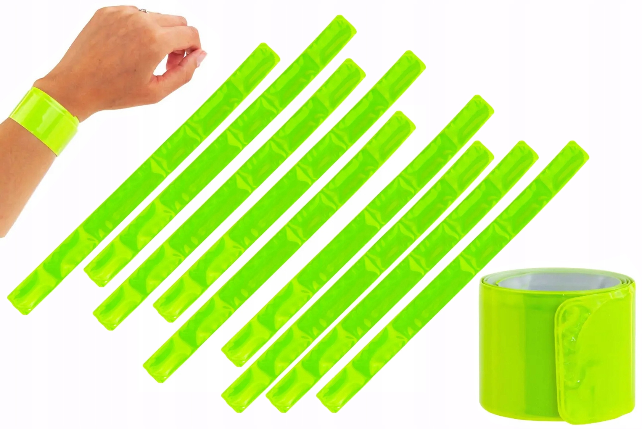 Zestaw odblaski Opaska Opaski Odblaskowa Ostrzegawcza 40 cm żółta x10