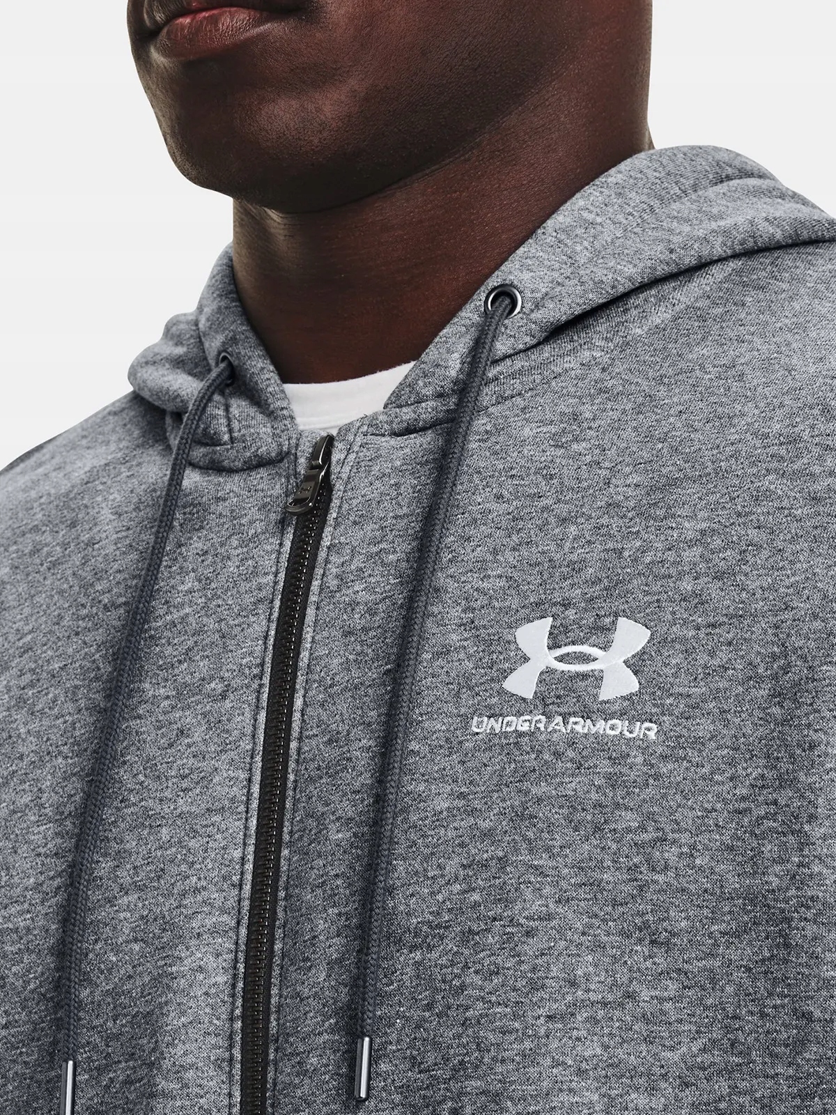 Under Armour Mikina Ua Essential Fleece Fz Hood-GRY šedá