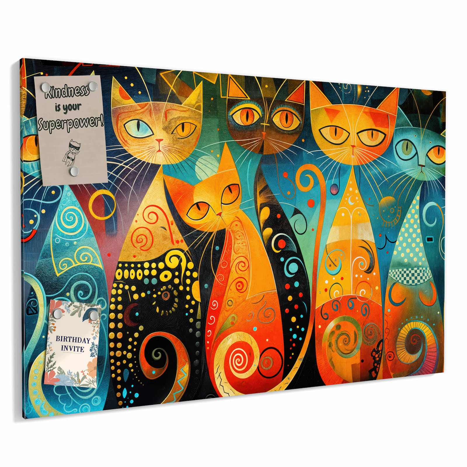 Magnetická tabule Zabawne Umění kočičí 60 × 40 cm