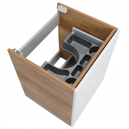 Szafka wisząca dąb country / biała System pod umywalkę 60 cm Szerokość mebla 59.7 cm