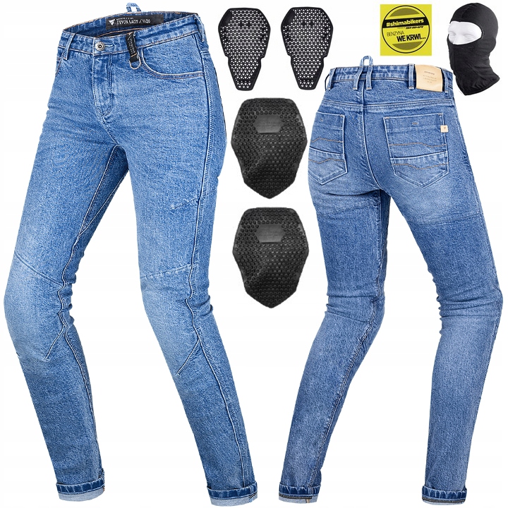 SPODNIE MOTOCYKLOWE | SHIMA DEVON | DAMSKIE JEANSY + OCHRANIACZE + GRATIS