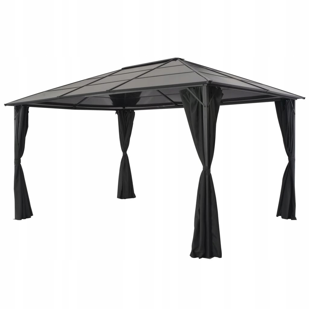 

VidaXL Altana ogrodowa z zasłonami, aluminiowa, 4