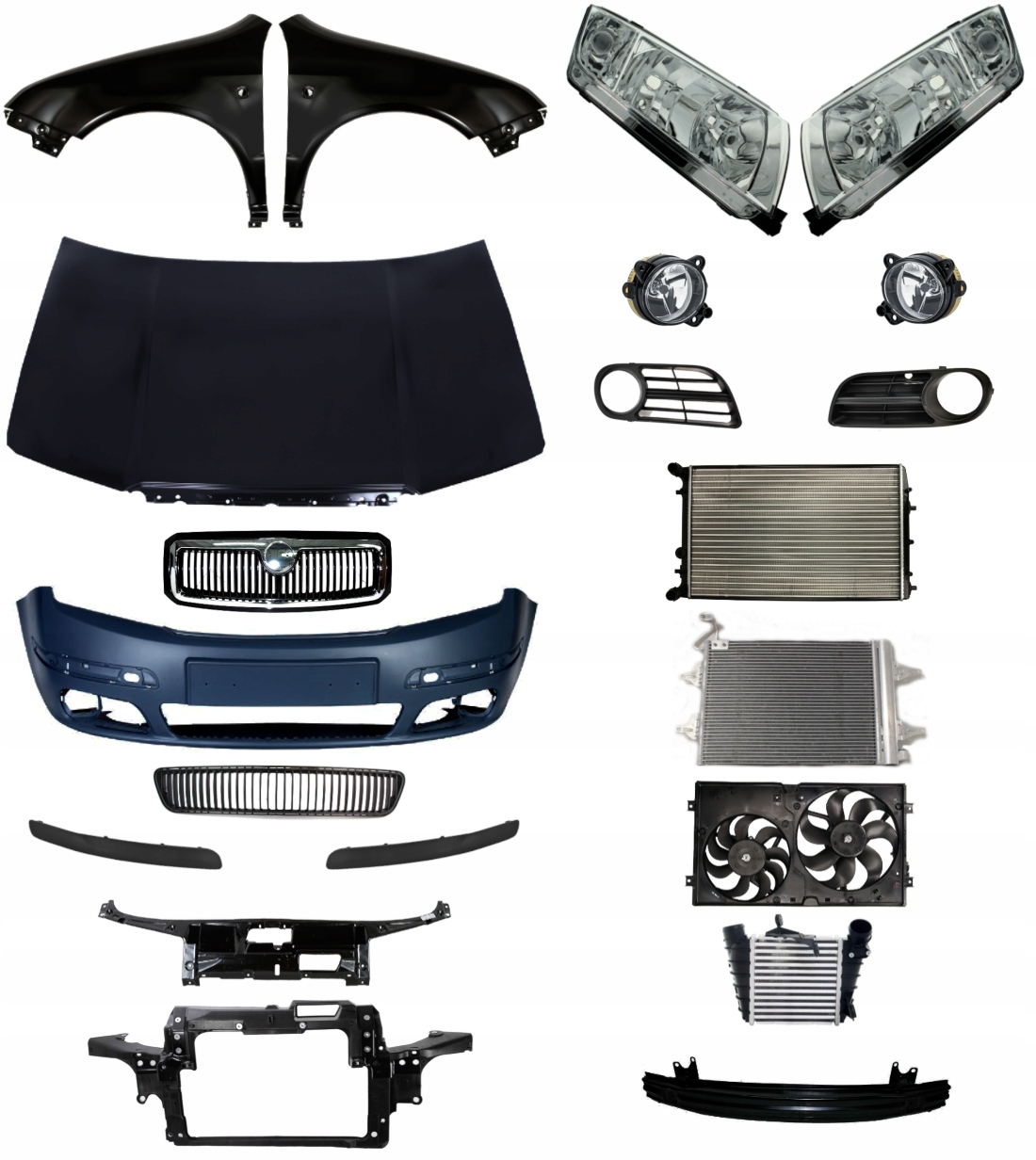 Шкода Fabia I 04-08 Бампер Передня панель Капот Крило