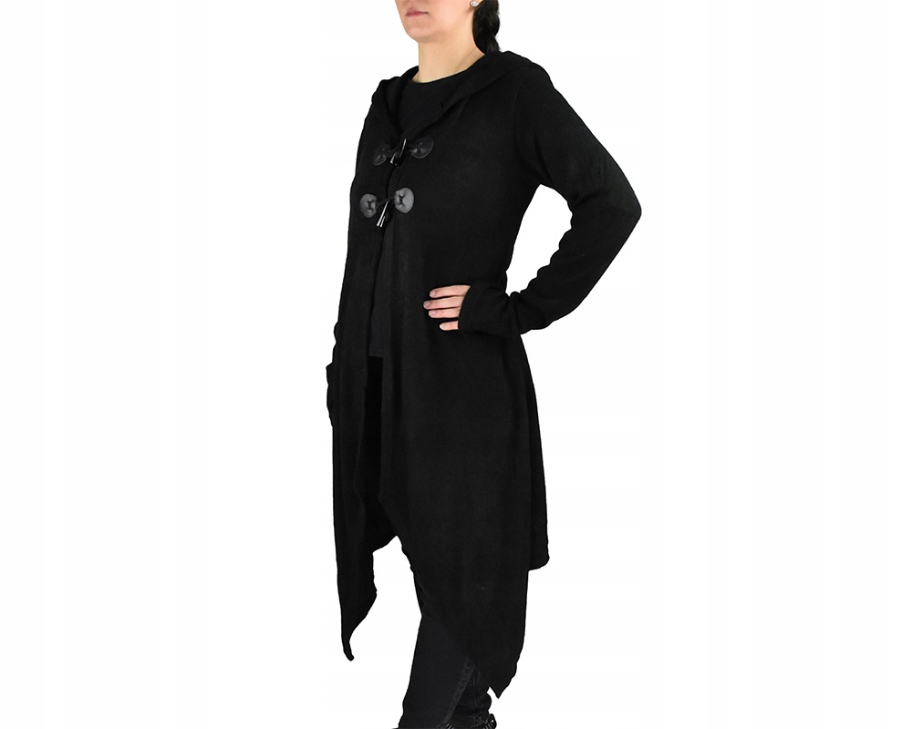 Kardigan Pim, knoflíky s poutkem, černý