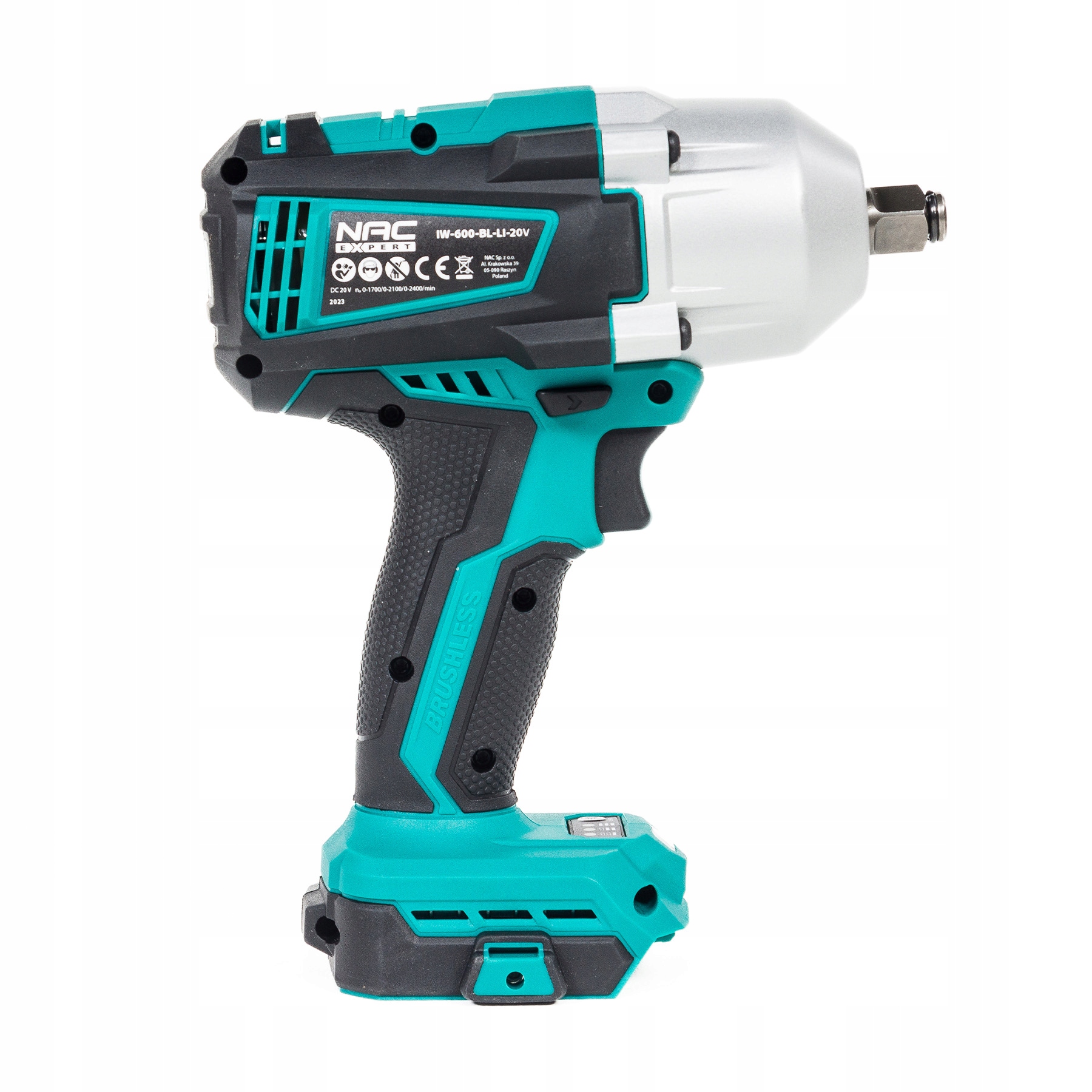 ZAKRĘTARKA UDAROWA KLUCZ AKUMULATOROWY NAC 20V 600NM SILNIK BEZSZCZOTKOWY Pojemność akumulatora 2 Ah