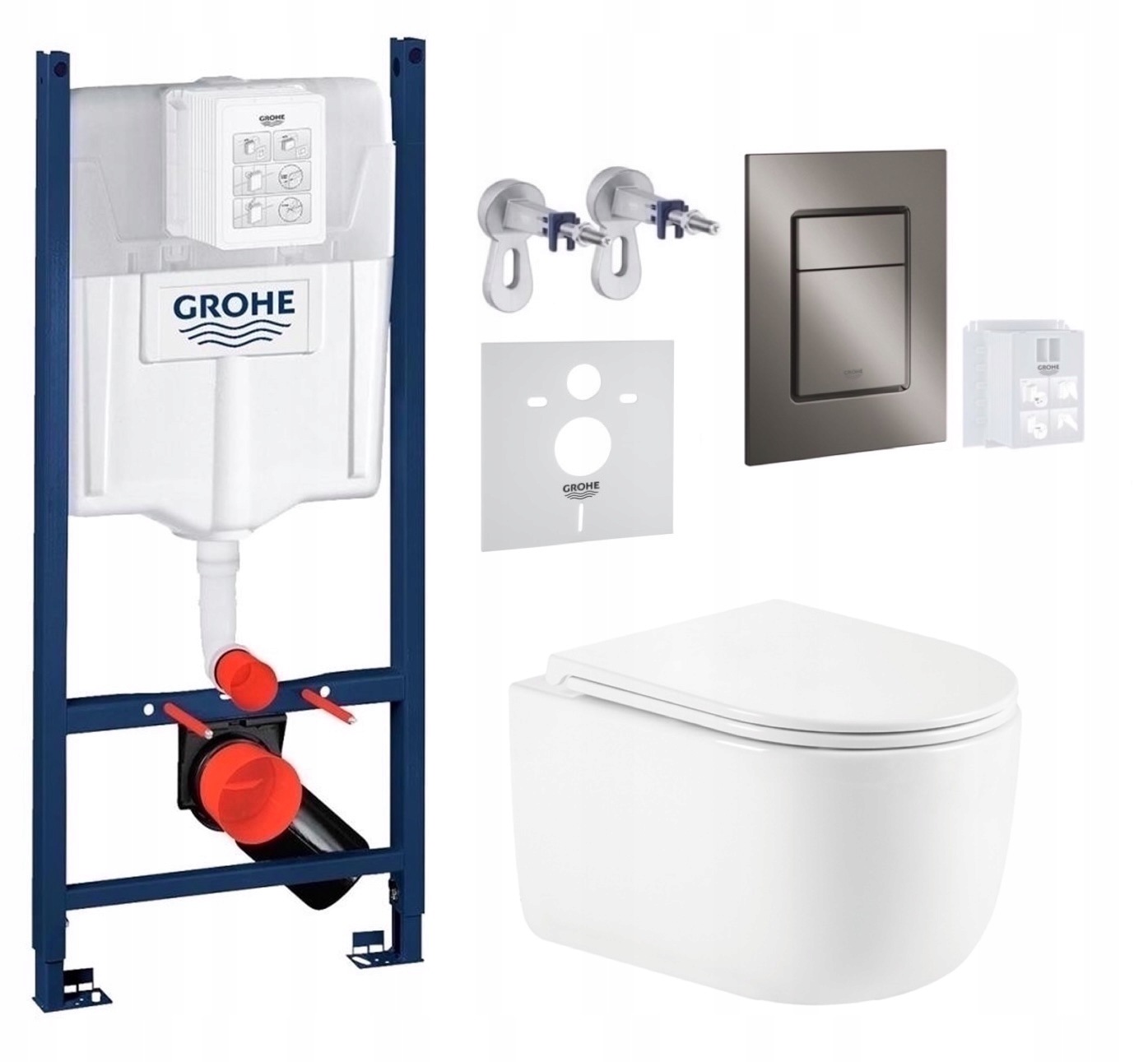 Wc rošt Grohe Rapid Sl s Wc misou Lesna Tornado a tlačidlom grafit