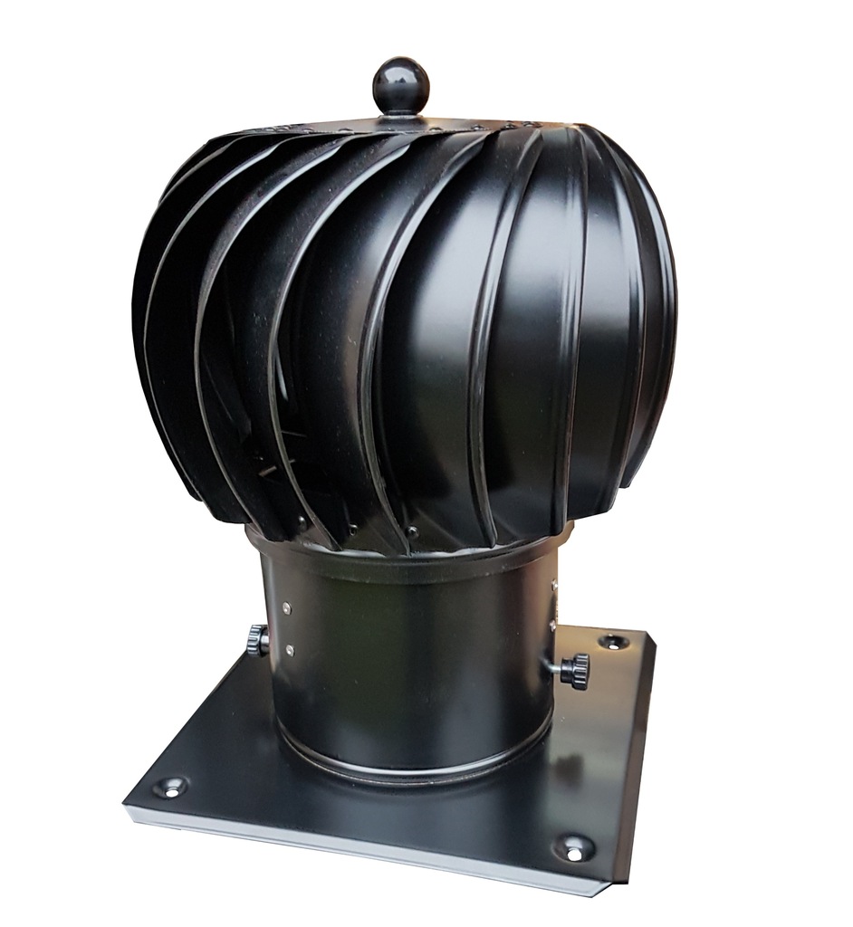 Otočná Komínová Nasada Koule 150 mm Kyselina Černá