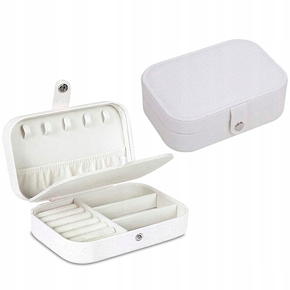 

Kuferek Na Biżuterię Biały Ze Złotymi Drobinkami