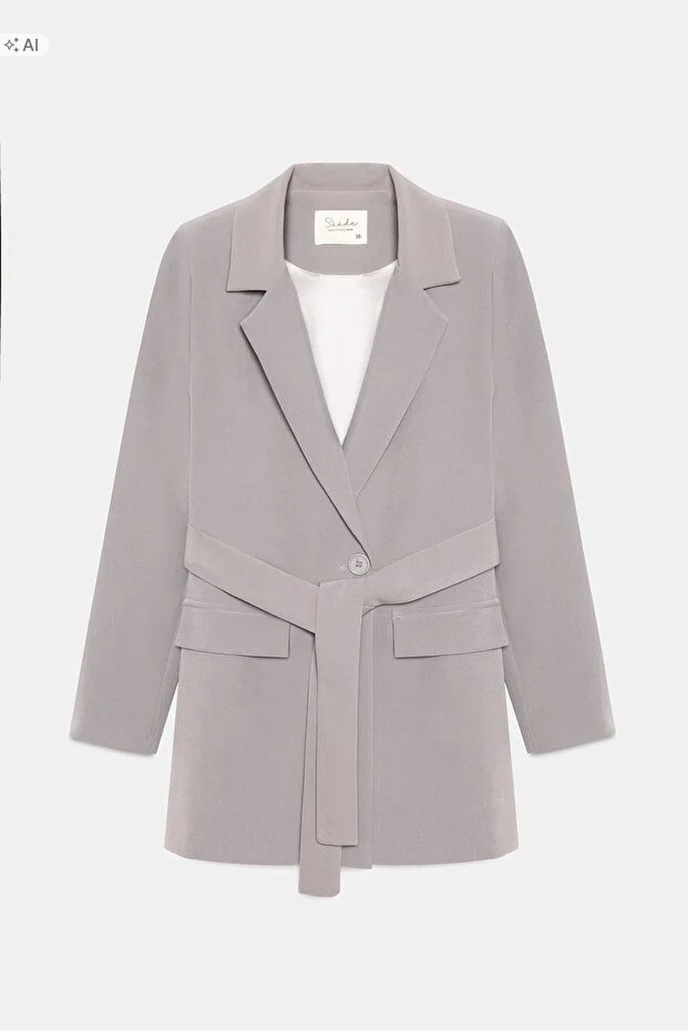 Měkké Sako V Minimalistickém Stylu S Páskem 44 5IA