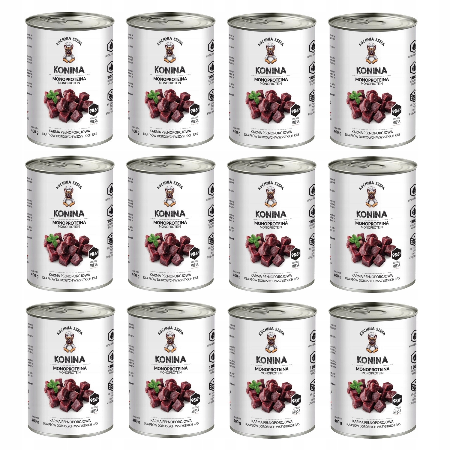 Kuchnia Szefa Mokra Karma Dla Psa Monoproteinowa Konina 12x400g
